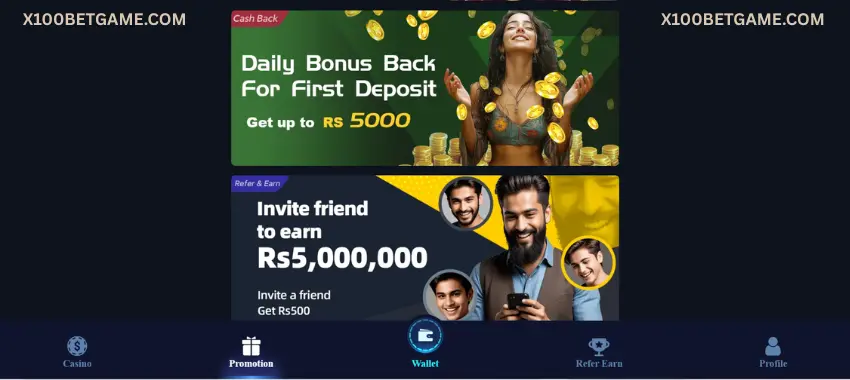 X100Bet Bonuses
