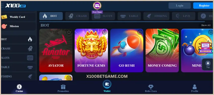 X100Bet Games
